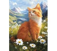 Puzzle 500 Pieces Adultes Chat Animal Marguerite 52x38 cm, Examinez Les pièces, Découvrez Les Indices et Résolvez l'enquête, Puzzle Adulte 500 Pièces