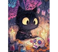 Puzzle 500 Pieces Adultes Chat Fantôme Dessin Animé 52x38 cm, Examinez Les pièces, Découvrez Les Indices et Résolvez l'enquête, Puzzle Adulte 500 Pièces