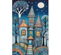 Puzzle 500 Pieces Adultes Château Dessin Animé 52x38 cm, Examinez Les pièces, Découvrez Les Indices et Résolvez l'enquête, Puzzle Adulte 500 Pièces