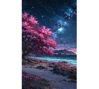 Puzzle 500 Pieces Adultes Ciel Étoilé Arbres Océans 52x38 cm, Examinez Les pièces, Découvrez Les Indices et Résolvez l'enquête, Puzzle Adulte 500 Pièces