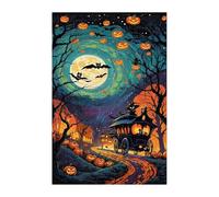 Puzzle 500 Pieces Adultes Décors d'halloween, Défis Amusants Détente Créativité Puzzle Impossible, Puzzles pour Adultes 500 Pièces 52 x 38 cm