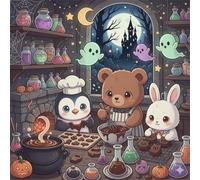 Puzzle 500 Pièces Adultes Dessin Animé Pingouin Ours Lapin, Développe Observation, Logique et Concentration, Puzzle Adulte 500 Pieces 45x45 cm