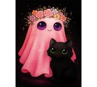 Puzzle 500 Pieces Adultes Fleur Fantôme Animal 52x38 cm, Examinez Les pièces, Découvrez Les Indices et Résolvez l'enquête, Puzzle Adulte 500 Pièces