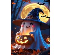 Puzzle 500 Pieces Adultes Lune Fantôme Mignon 52x38 cm, Examinez Les pièces, Découvrez Les Indices et Résolvez l'enquête, Puzzle Adulte 500 Pièces