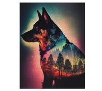Puzzle 500 Pièces Adultes, Wolf Puzzles pour Enfants, en Bois Cadeaux, Jeu Familial Amusant 55×41cm