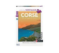 Puzzle 500 pièces, Affiche de la Corse/Louis l'Affiche, Dès 10 ans, Collection Nostalgie, 87826, Nathan