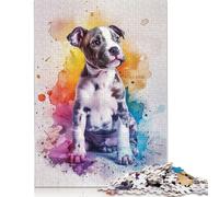 Puzzle 500 pièces American Staffordshire Creative Square, pour adultes et en bois, jeu éducatif pour adultes, 500 pièces (52 x 38 cm)