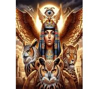 Puzzle 500 pièces Anges égyptiens Femmes Animaux Puzzles pour Adultes Jeux d'activités Familiales,Puzzle à Faire Soi-même pour Décoration Murale de la Maison