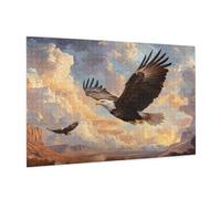 Puzzle 500 Pièces Animal Puzzle Adultes Aigle Motif avec avec Boîte Cadeau, DIY Wooden Puzzl Enjoy Activités de défi Familial pour Tableau Decoration Murale, Cadeau Homme/Femme 52 x 38 cm -174Y