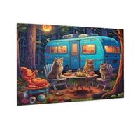 Puzzle 500 Pièces Animal Puzzle Adultes Faire La Fête Motif avec avec Boîte Cadeau,DIY Wooden Puzzl Enjoy Activités de défi Familial, Tableau Decoration Murale,Cadeau Homme/Femme 52 x 38 cm -201Y