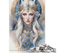Puzzle 500 pièces Aquarelle Fantasy Queen Puzzles pour Adultes Puzzles en Bois Jeu Stimulant 500 pièces (52 x 38 cm)