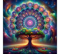 Puzzle 500 pièces,Arbre de Vie psychédélique Puzzle Adulte,Divertissement créatif,Puzzles Classiques pour Adultes et Enfants à partir de 14 Ans,Décoration Murale Artistique