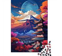 Puzzle 500 pièces Art coloré Japon Mont Fuji Puzzles Adultes Difficulté Puzzles Puzzle Éducation Jeux Jouets Famille Décoration 500pcs (52x38cm)