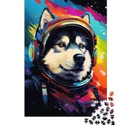 Puzzle 500 pièces Astronaute Husky Puzzles Adultes Difficulté Puzzles Éducation Jouets Jeux Famille Décoration 500pcs (52x38cm)