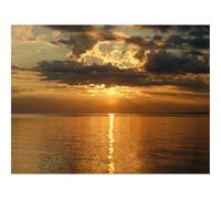 Puzzle 500 Pièces,Bricolage Moderne Art Mural Cadeau-Coucher de Soleil,éblouissement,Horizon,mer,Nuages 52x38cm