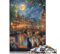 Puzzle 500 pièces Canal d'Amsterdam pour Adultes Puzzle pour Le Temps en Famille Défi cérébral 500 pièces (52 x 38 cm)