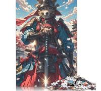Puzzle 500 pièces Caniche Chien Samouraï Cerise Puzzle Adultes Difficulté Puzzle Jeu Éducatif Jouet Cadeaux de Noël 500pcs (52x38cm)