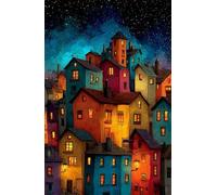 Puzzle 500 Pieces Cartoon Town, Jeu éducatif Défi Jouets Stimule Concentration et Imagination, Puzzle Adulte 500 Pièces 52 x 38 cm