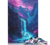 Puzzle 500 pièces Cascade de Montagne Magique pour Adultes Puzzles en Bois Jeu éducatif Défi Jouet 500 pièces (52 x 38 cm)