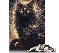 Puzzle 500 pièces Chat Mystique Nouveau Puzzle Jeu Éducatif Jouet Décoration Familiale Adultes Défi 500pcs (52x38cm)