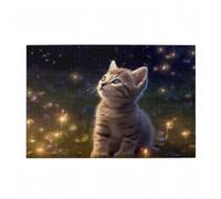 Puzzle 500 Pieces Chat Puzzle Animal 500 Pièces Grand Adultes Difficile Jigsaw en Bois avec Boîte Cadeau, Challenge Impossible Créatif Jeu pour Adulte, Decoration Maison, Cadeau Femme 52x38cm D-145