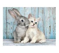 Puzzle 500 pièces : Chaton et lapin