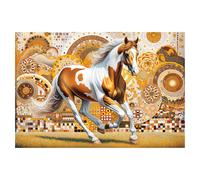 WOODEN.CITY Puzzle en bois 500 pièces - Cheval élégant avec 50 pièces en forme d'animal - 39,4 x 26,7 cm - Conçu et fabriqué dans l'UE