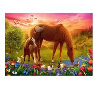 Puzzle 500 pièces : Chevaux dans le pré