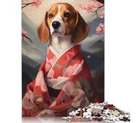 Puzzle 500 pièces Chien Beagle en Kimono pour Adultes, Jeu éducatif, défi, 500 pièces (52 x 38 cm)