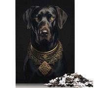 Puzzle 500 pièces Chien Doré Foncé pour Adultes Cadeau Halloween Puzzles pour Adultes Puzzles Décoration d'Intérieur Unique et Cadeaux 500 pièces (52x38cm)
