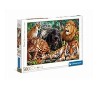 Clementoni – Puzzle Gatos Salvajes Wild Cats 500 pièces – Adulte – Multicolore – Fabriqué en Italie