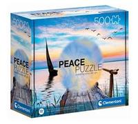 Clementoni | Puzzle Peaceful Wind 500 Pièces pour Adultes 14 Ans+ | 49 x 36 cm | Paysage Relaxant | Playlist Spotify | Carton Recyclé | Collection Zen | Jeu de Societé Calme | Ideé Cadeau