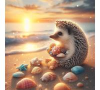 Puzzle 500 pièces,Coquillages de hérisson au Coucher du Soleil Puzzle Adulte,Divertissement créatif,Puzzles Classiques pour Adultes et Enfants à partir de 14 Ans,Décoration Murale Artistique