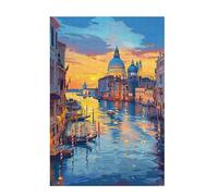 Puzzle 500 Pieces Coucher de Soleil Puzzle Venise 500 Pièces Grand Adultes Difficile Jigsaw en Bois avec Boîte Cadeau, DIY Challenge Impossible Créatif Jeu pour Adulte, Cadeau Femme 52x38cm D-1255