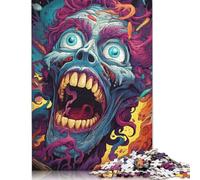 Puzzle 500 pièces de Monstres psychédéliques colorés pour Adultes, Jeu de détente, Cadeau d'halloween, 500 pièces (52 x 38 cm)