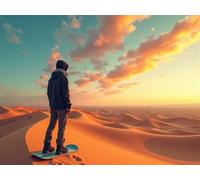 Puzzle 500 Pieces Désert Coucher du Soleil, Puzzle pour Adultes 500 Pièces 52x38cm, Encastrement Parfait, Tri Facile Lettres au Dos, sans Poussière, Cadeau Anti-Stress pour Femmes et Hommes