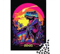 Puzzle 500 pièces Dinosaures Féroces Puzzles Carrés pour Adultes et Puzzles en Bois Décoration d'Intérieur Puzzle Jouets 500pcs (52x38cm)