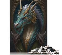 Puzzle 500 pièces Dragon Bleu Ancien Puzzle Carré Créatif en Bois pour Adultes Cadeaux de Noël 500 pièces (52 x 38 cm)