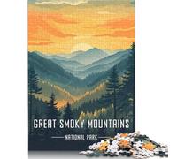 Puzzle 500 pièces du Parc National des Great Smoky Mountains pour Adultes et Adolescents. Puzzles en Bois pour Adultes. Puzzles d'activités familiales. 500 pièces (52 x 38 cm).
