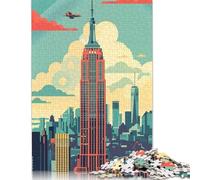 Puzzle 500 pièces Empire State Building Skyline pour Adolescents Adultes Puzzles pour Adolescents Cadeaux Maison Jeux éducatifs Jouets DIY 500 pièces (52 x 38 cm)