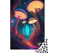 Puzzle 500 pièces en Bois Motif Champignons psychédéliques Jouets éducatifs Cadeaux de Noël 500 pièces (52 x 38 cm)