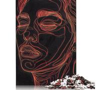 Puzzle 500 pièces en Bois, Motif néon, carré, créatif, pour Adultes, Cadeaux de Noël, 500 pièces (52 x 38 cm)