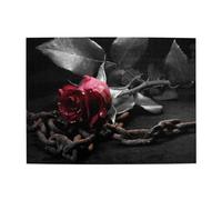 Puzzle 500 pièces en Bois pour Adultes, imprimé Roses Noires Gothiques, pour Personnes âgées