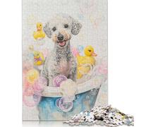 Puzzle 500 pièces en Bois représentant Un Terrier de Bedlington pour Adultes et Adolescents. Jeu éducatif, 500 pièces (52 x 38 cm).