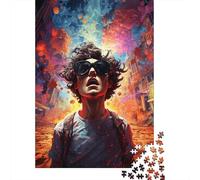 Puzzle 500 pièces Escape from The Colorful Psychedelia of The City pour Adultes Puzzle 500 pièces Puzzles Adultes Puzzles Cadeaux 500pcs (52x38cm)