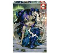 Educa Borrás Puzzle Fée du Dragon 500 pièces 34 x 48 cm – Illustration gothique – Dès 11 ans