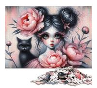 Puzzle 500 pièces Fées Gothiques et pivoines Puzzles pour Adolescents Cadeaux de Noël pour Adultes 500 pièces (52 x 38 cm)