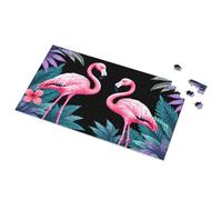 Puzzle 500 pièces Flamants roses exotiques dans le paradis tropical Puzzle photo 500 pièces (1000 pièces)
