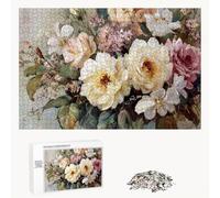 Puzzle 500 Pièces - Fleur & Jaune - Puzzle en Bois Durable avec Lettres au Dos - Jeu sans Poussière avec Affiche - Modèle pour Collectionneurs et 14 Ans et Plus (52 x 38 cm) P3#202