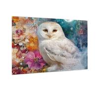 Puzzle 500 Pièces Fleur Puzzle Adultes Hibou Motif avec avec Boîte Cadeau, DIY Wooden Puzzl Enjoy Activités de défi Familial pour Tableau Decoration Murale, Cadeau Homme/Femme 52 x 38 cm -601Y